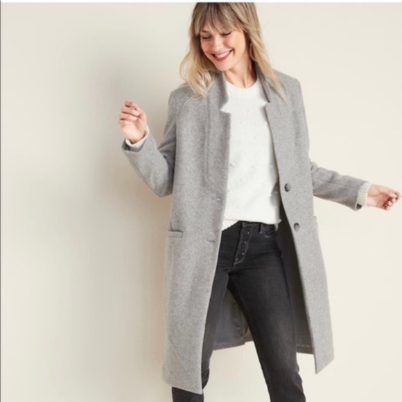 long grey wool coat women's